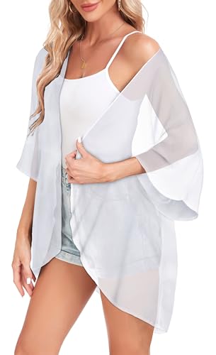 Image of Women Kimono Cardigans Casual Summer Tops Cover up Open Front Floral Print Resort Wear 2026