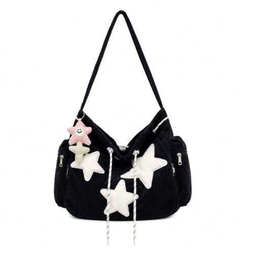 Sacola Feminina Y2k Bolsa Veludo Contelê Bolsa Carteiro Sacola Coreana Estilosa Tranevsrsal Passeio Presente Bolsa Hobo ALWY (Preto)