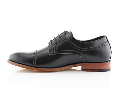 Image of Ferro Aldo Men's Modern Cap-Toe Derby Collection | Statement Dress Shoes in Floral, Woven, & Classic Styles