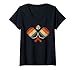 Damen Pickleball Padel-Schläger Pickleball Bälle retro Pickleball T-Shirt mit V-Ausschnitt