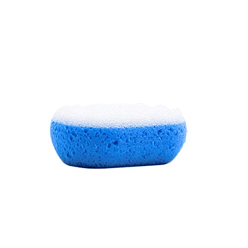 MartiniSPA Italian Made Dual Action Energizing Body & Bath Sponge - All-in-One Regular Body Sponge & Gommage Deep Exfoliating Scrub Side - (2 Pack/2 Units) Color/Fluorescent Blue