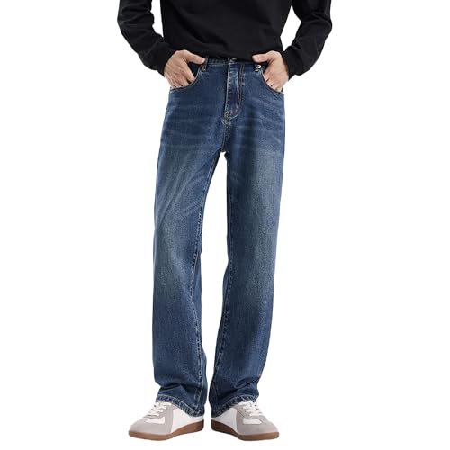 Jean vintage droit bleu homme parfait pour le bureau et les loisirs