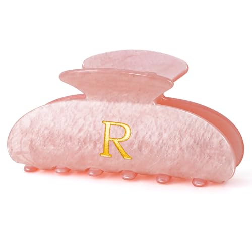 Image of Retirement Gifts for Teacher Cute Hair Clips Initial Claw | Teacher Appreciation Gifts,Birthday Gifts | Gifts for Women - Pink,R