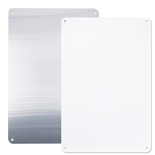 2 Stück Sublimation Metall blanko Aluminium mit 4 Löchern für Werbeschild DIY Transfer Wand Poster Rahmen für Werbeschild, Wanddekoration 300x200 mm