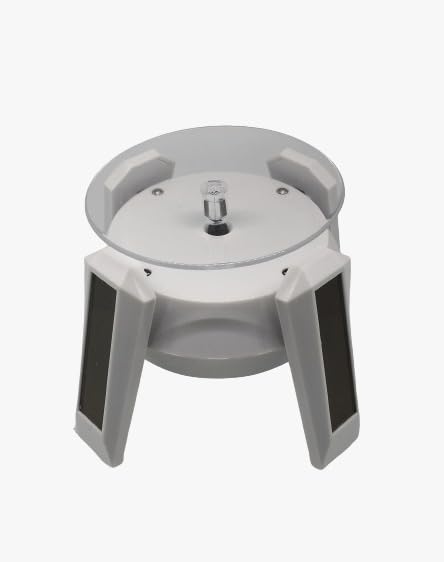 Lucky Store Solar Powered Rotating Jewellery Ring Bracelet Mobile Phone Watch Display Stand (Pack of 1 : Size : Big : Color : Silver)