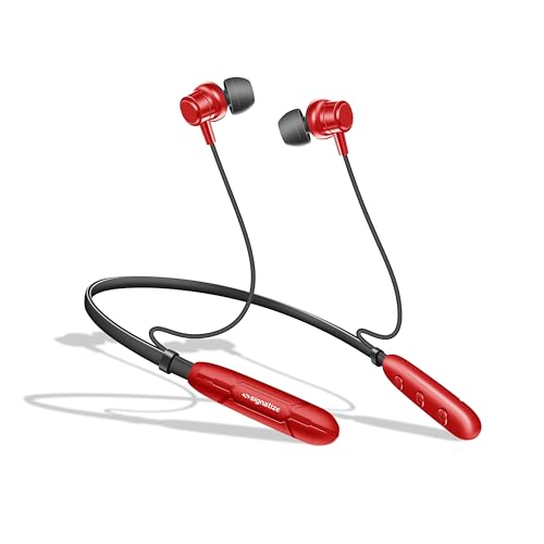 Image of Bluetooth Neckband Earphones, Bluetooth V5.4, 25+ Hours Playtime, C-Type Fast Charging Port, Multi-Function Integrated Controls, Red