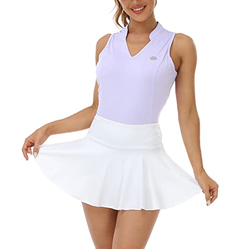 Mofiz Collarless Athletic Tank Tops For Women V Neck Golf Tennis Racerback For Gym And Yoga Purple M #TOP2