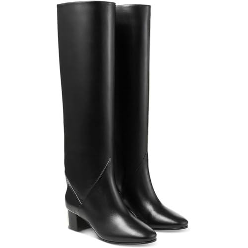 JIMMY CHOO Womens Rydea 45 Faux Leather Knee-High Boots Black 39 Medium (BM)