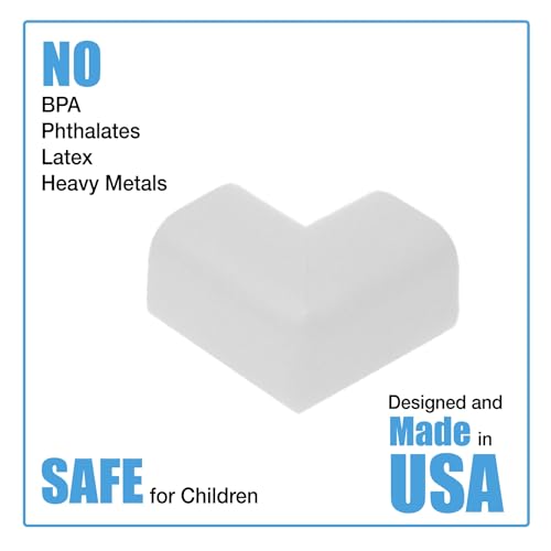 Image of KidKusion Child Safety Corner Cushion | Off White | 12 Pack | Made in USA, Child Safety, Child Proofing Corner Guard, Bed Frame Protector, Baby Proof Table Protector