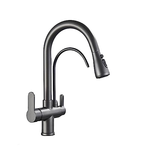 Mélangeur chaud froid cuisine mitigeur évier eau pure avec grue de filtration grise