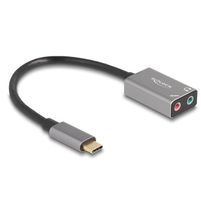 Delock Carte son USB-C externe vers 2x jack 3,5mm stéréo/micro