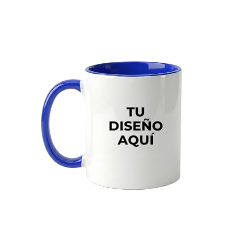 ZPUBLI+ Taza Personalizada con Foto y Texto | Tazas Originales para Regalar | Regalos Personalizados | Taza con Nombre | Tazas de Café Personalizadas | Apta Microondas y Lavavajillas (Azul)