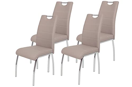 Hela Tische, 4er Set Esszimmerstuhl Susi, Bezug Kunstleder Cappuccino,...