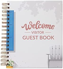 Visitor Guest Book Spiral Welcome Hardcover Sign in Log Book for Vacation Rentals, AirBnB, Bed & Breakfast, Beach House, Guest House, Register Book –Sign in Sheets - Cabins, Vacation Homes