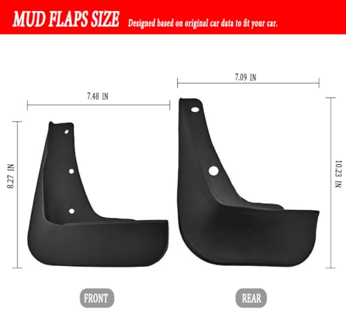 Image of Mud Flaps Guards Fit for 2010-2016 Mitsubishi Lancer EX, Front & Rear Splash Guards Accessories - 4 Pc, Black