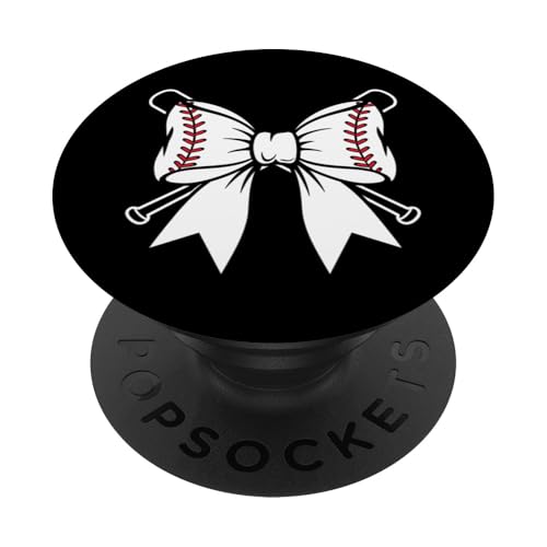 Baseball Bow with Bats Coquette Aesthetic for Girls PopSockets PopGrip Adhesivo