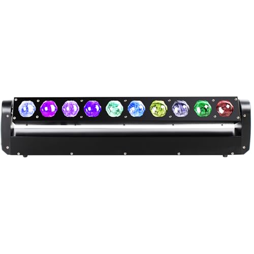 SHEHDS Moving Head Led Light Bar LED 10x40W, RGBW 4IN1, with Beam Effect 2° Beam Angle, DMX 512 & Sound Control DJ Lighting for Stage, Wedding, Theater, Church, Disco