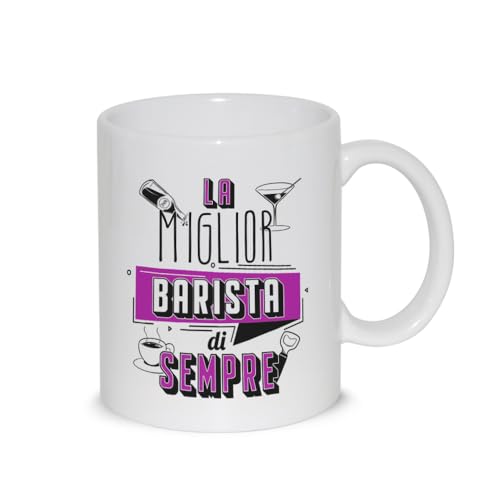 thedifferent Tazza Colazione Latte thè Mug Relax con grafica - La miglior Barista Donna di sempre - idea regalo Compleanno Natale Amica Mamma Nonna sorella Zia