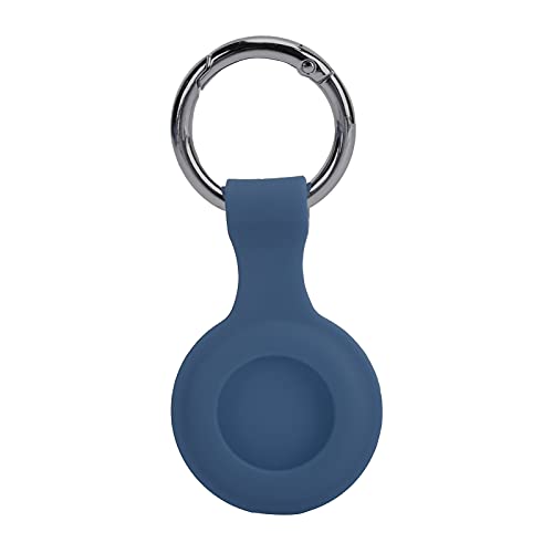 Capa protetora de silicone com acessórios para chaveiro compatível com localizador IOS (Azul)