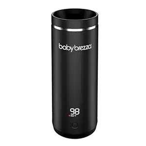 Baby Brezza SuperFast Portable Baby Bottle Warmer – 67% Faster - Travel Breastmilk Warmer and Formula Warmer - Safe, Even Heating - Up to 9oz - No Adapters, Black