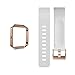 AIUNIT Compatible Fitbit Blaze Band Frame, Replacement for Fitbit Blaze Small Bands Accessory Wristband Watch Sport Strap for Fitbit Blaze Smart Tracker Women Men(White Band & Gold Rose Frame)