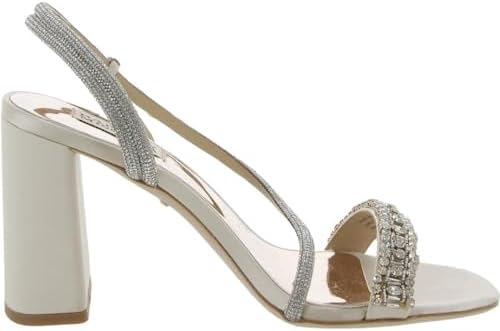 Badgley Mischka Women's Naomi Heeled Sandal, Ivory Satin, 8 | Image 1
