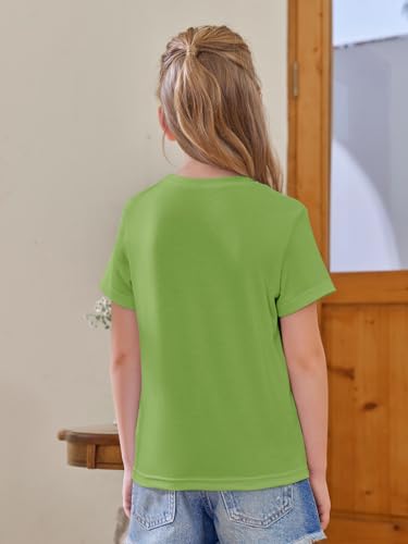 Image of Girls Short Sleeve T Shirts Kids Summer Tops Crewneck Tees 5-14 Years