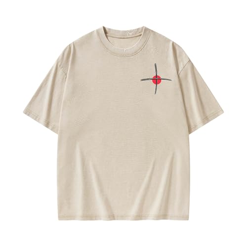 Graphic Tees Summer Novelty Women Men Cotton Oversized Psalm with Japanese Style Christian Washed T-Shirt2