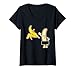 Femme Banane nue Amoureux de la nourriture amusante Fruits Banane T-Shirt avec Col en V