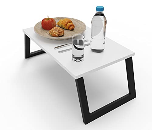 Mesa Suporte Multiuso Para Macbook Notebook Café Na Cama Etc - Pés vazados (BRANCA +PRETA)