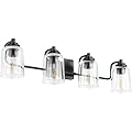 SOLFART 4 Lights Matt Black Bathroom Light Fixtures Bathroom Lights Over Mirror Vanity Lights for Bathroom Vanity Lighting Mirror Lights