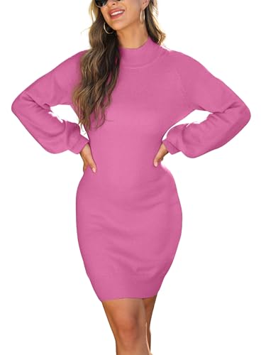 Image of GRECERELLE 2026 Womens Fall Winter Mock Neck Mini Pullover Sweater Dress
