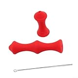 Protectores de dedos de silicona para protección de cuerdas de arco durante la práctica (rojo)