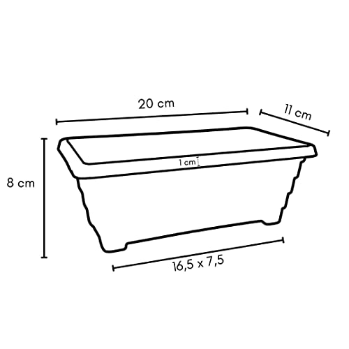Vaso Floreira para Plantas Flores Jardineira para Horta (20cm, Preto)