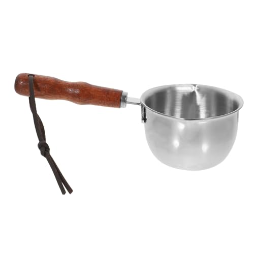OKUMEYR Butter Warmer Stainless Steel Small Pot Spout Melting Pan for Oil and Butter Stainless Steel Flat Bottom Design for Even Heating Convenient for Cooking and Pouring