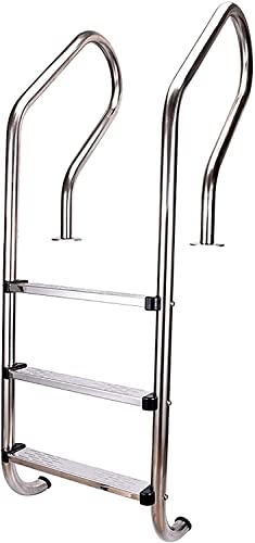 Escalera para piscina de acero inoxidable con 3 peldaños miniatura 1