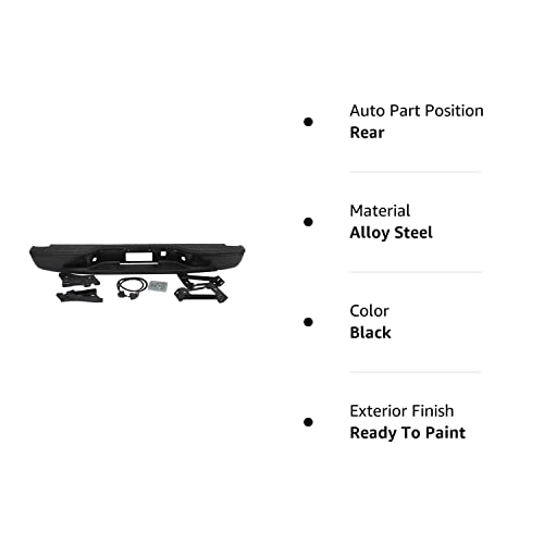 99-07 Silverado/Sirra 1500 2500 Fleetside Rear Bumper Blk W/Bracket Hitch Assy #TOP5