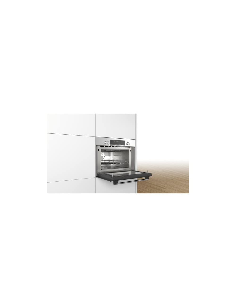 Bosch CMA585GS0 Serie 6 Einbau-Mikrowelle mit Heißluftfunktion, 45 x 60 cm, 900 W, AutoPilot 15 15 Automatikprogramme, LCD-Touchdisplay, LED-Beleuchtung gleichmäßige Ausleuchtung, Versenkknebel