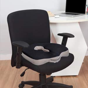METRON Memory Foam Soft Donut Seat Cushion for Lower Back Tailbone Sciatica Coccyx Hemorrhoid Piles Pain Pressure Relief for Office Desk Chair Car Plane Wheelchair Color-Black &Grey, pack of 1 - Image 9 thumbnail