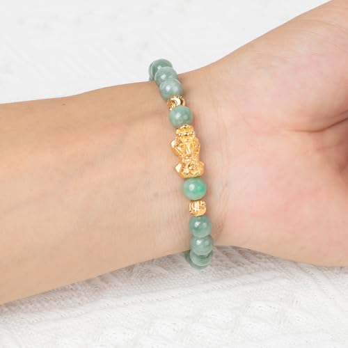 Image of Fengshui Bracelet Natural Green Real Jade Bracelets for Women Attract Lucky Wealthy Bracelet Unisex Protection Jewelry for Women Men Gift