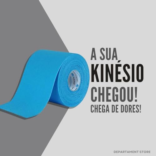 Kit 2 Unidades Fita Kinesio Tape Bandagem Elástica Adesiva Fisioterapia Lesão Muscular Rolo 5cm x 5m