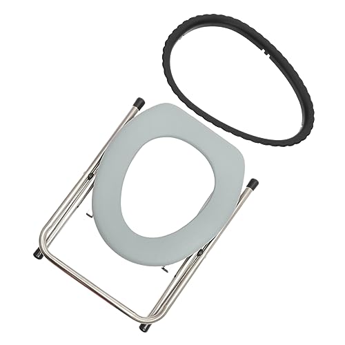 BEBEMOKO Toilet Seat Stool Elderly Padded Seniors Targets Squat Soft Adult Family Raised Risers Handles Shape Cushion Raiser Seats Bathroom Foldable Chair Plastic