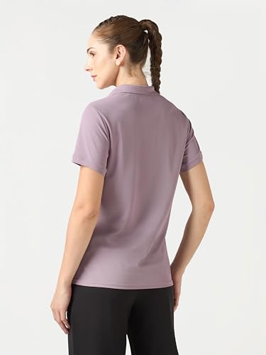 Image of TECHNOSPORT Womens Polyester Slim Fit Solid Half Sleeve Polo Matpiq T-Shirt with Techno Dry, Anti Static for Regular Use