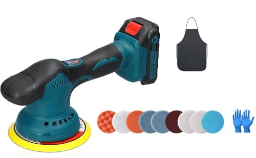 LUCIDATRICE ROTORBITALE CON DOPPIA BATTERIA 21V 6 VELOCITÀ LEVIGATRICE PER AUTO