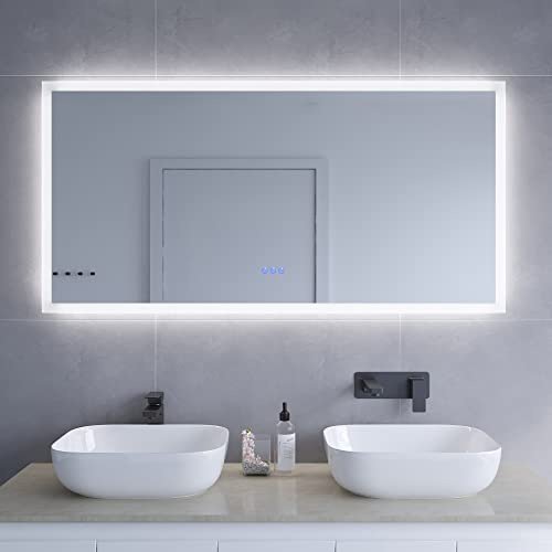 SARAR Badspiegel Mit LED-Beleuchtung - 140x70 Cm, Made In Germany, Inkl. Zahlreicher Zusatzoptionen