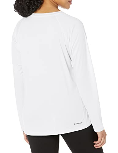 NAVISKIN Women's UPF 50+ Sun Protection Long Sleeve Shirts Rash Guard Shirts Quick Dry Lightweight Hiking Shirts White Size M
