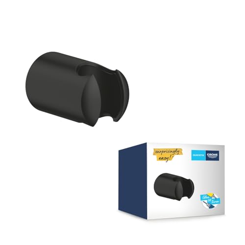 GROHE Vitalio, Standard Duschkopfhalter, ohne Bohren (für alle Standard Handbrausen geeignet, zum Kleben oder Bohren, inkl Schrauben & Dübel, ohne Kleber, belastbar bis zu 20kg), schwarz, 279582430 GROHE Vitalio, Standard Duschkopfhalter, ohne Bohren (für alle Standard Handbrausen geeignet, zum Kleben oder Bohren, inkl Schrauben & Dübel, ohne Kleber, belastbar bis zu 20kg), schwarz, 279582430