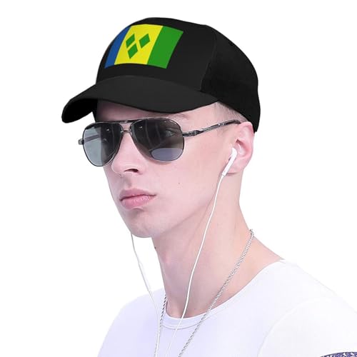 Flag of Saint Vincent and The Grenadines Unisex Classic Adjustable Curved Brim Baseball Cap, Trucker Hat4