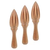 DEARMAMY 3 Piezas Exprimidor Manual de Madera para Cítricos sin Pintura Diseño Artesanal Fácil de Usar de Unidades para Limón y Cocina y Eventos