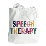 Speech Therapy Gifts SLP Tote Bag for Women Her Friend Coworker Speech Language Pathology Beach Bag Speech Pathologist Gifts Speech Therapists Reusable Grocery Bags for Birthday Shopping Christmas